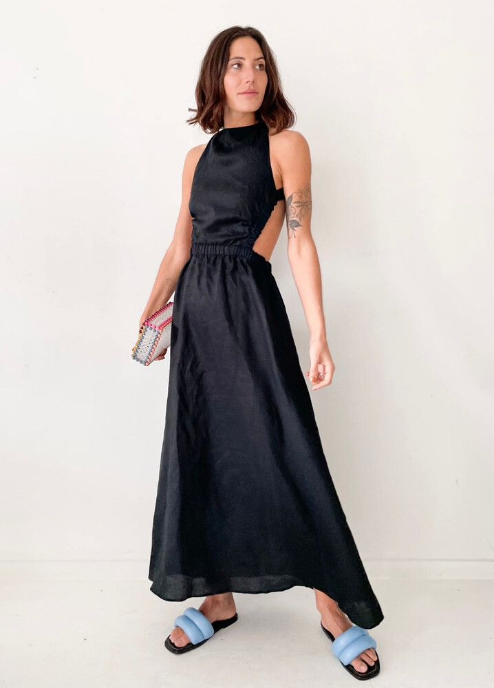 Rent or Hire Designer Dresses | SIR The Label Alena Maxi Dress - Black |  Lend the Trends