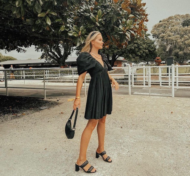aje mini dress black Rushes Raffia Knit Mini Dress