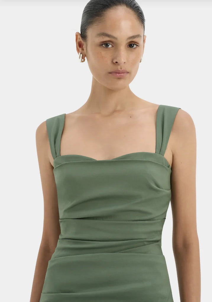 Rent or Hire Designer Dresses | SIR The Label Florent Balconette Gown Forest Green | Lend the Trends Rent or Hire Designer Dresses | SIR The Label Florent Balconette Gown Forest Green | Lend the Trends