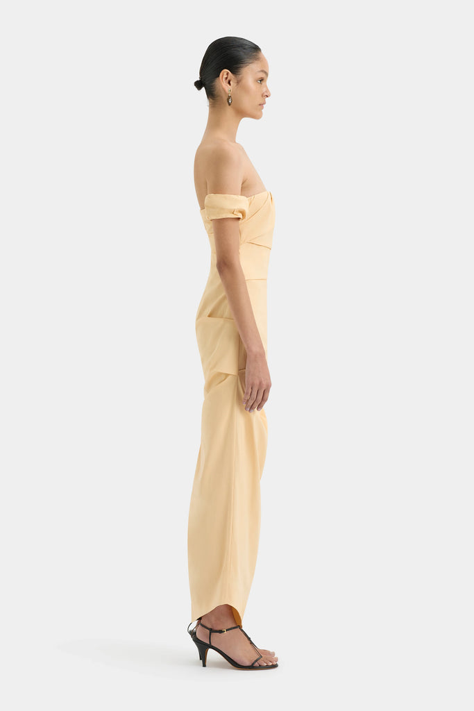 SIR The Label Carmen Draped Gown - Peach