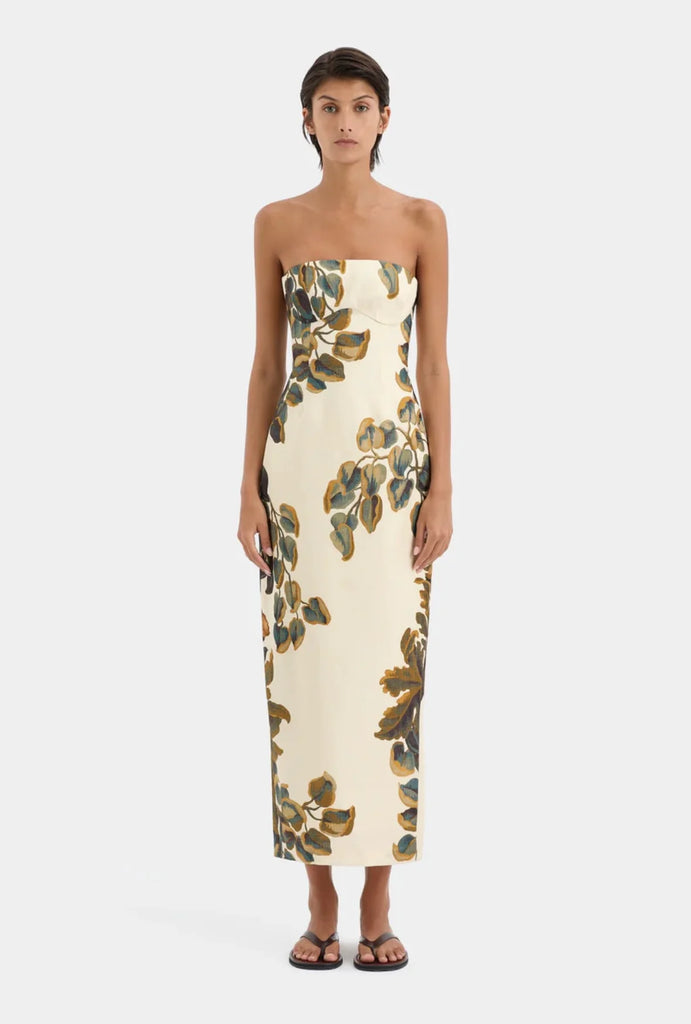 SIR The Label Evalita Column Dress - Pine Valley