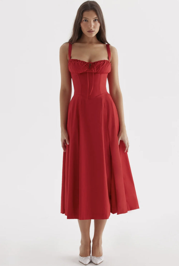 House of CB Carmen Red Rose Bustier Sundress